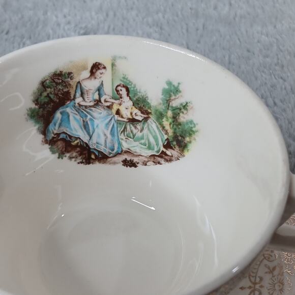 Set of 4 American Limoges Triumph China D'OR IT-S284 Teacup & Saucer Sets 22K - Picture 3 of 15